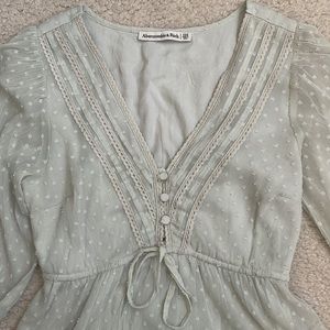 A&F light sage green long sleeve blouse (NEVER WORN)